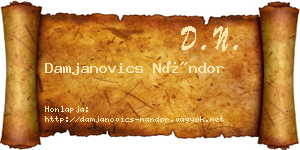 Damjanovics Nándor névjegykártya
